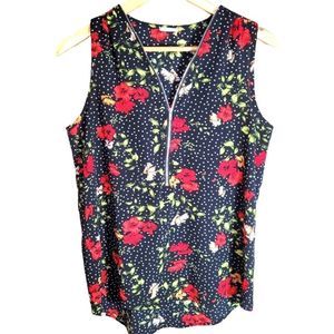 Ripe Polka Dot and Floral Tank Top with Zipper Medium